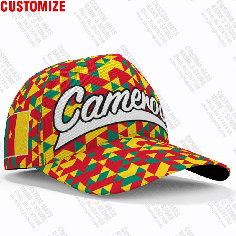 Cameroon Flag Baseball Cap Custom Name Adjustable Unisex Sports Hat