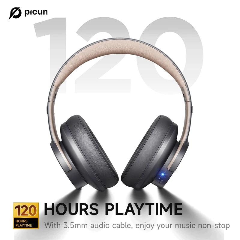 Picun B8 Bluetooth Over-Ear Headphones with 120H Playtime & 3EQ