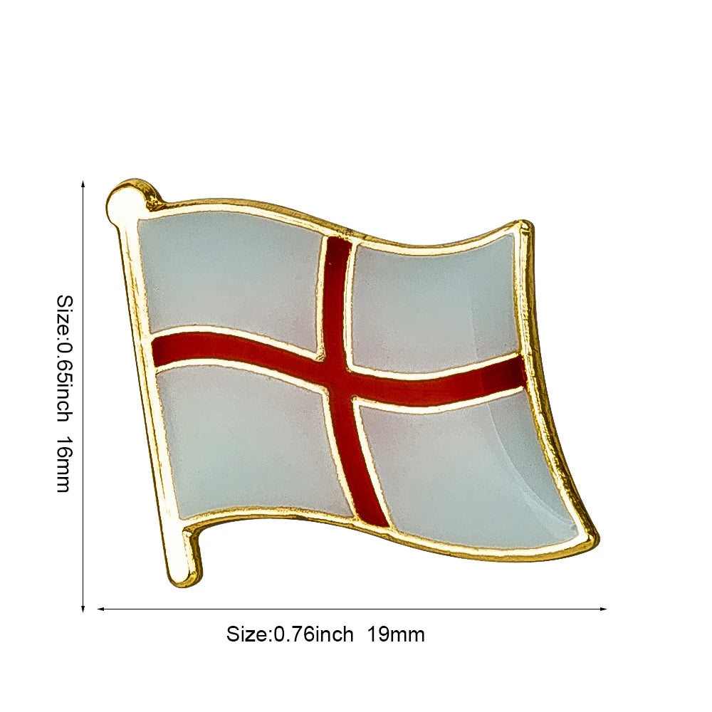 England Flag Lapel Pin Metal Brooch UK Badge Butterfly Clutch Unisex
