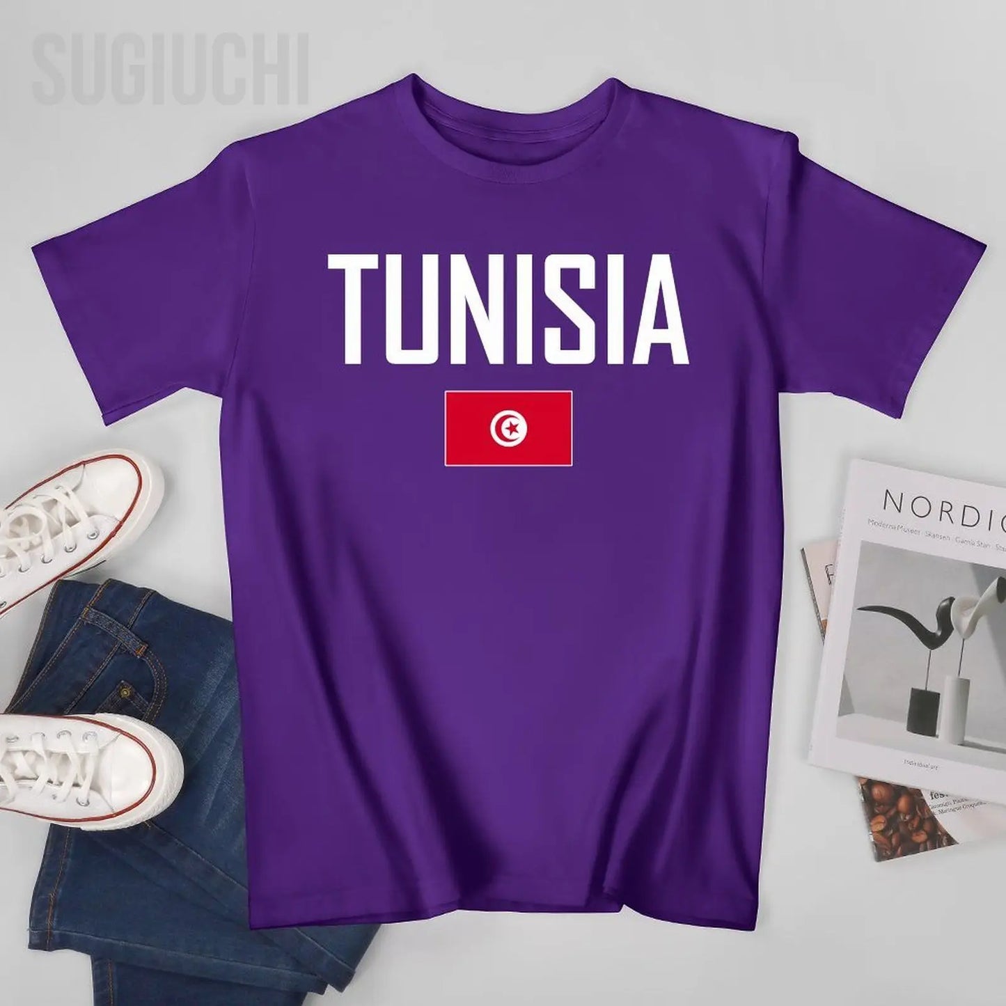 Men & Women Tunisia Flag T-Shirt – Cotton O-Neck Tee for Boys & Adults