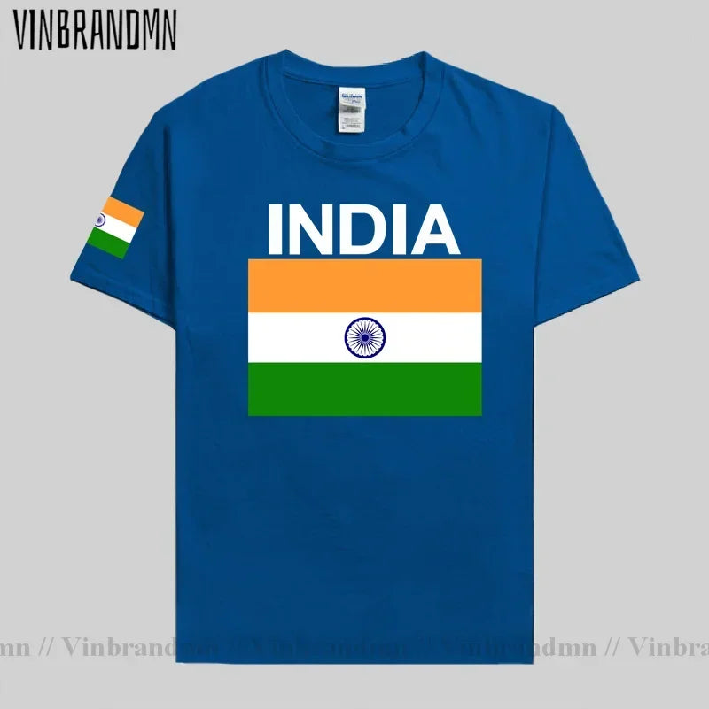 India T-Shirt for Men - Cotton National Flag Tee for Streetwear, Fitness & Fans