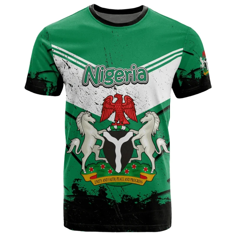 Nigeria Flag T-Shirt 3D Print Unisex Oversized Casual Summer Tee