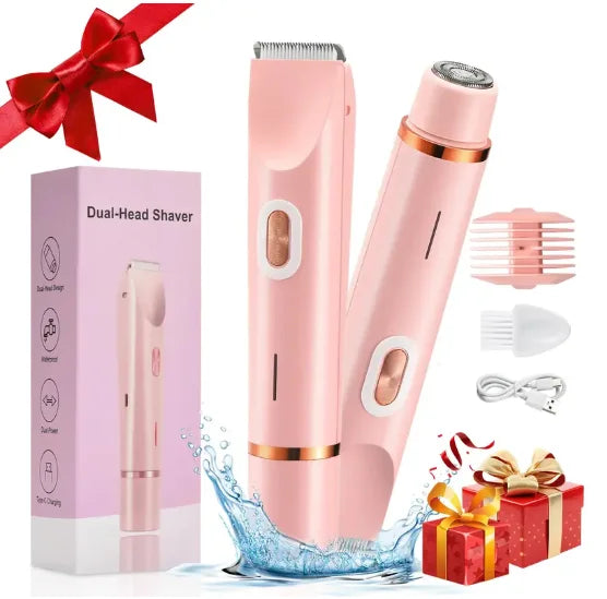 2-in-1 Waterproof Electric Bikini Trimmer Rechargeable Mini Shaver