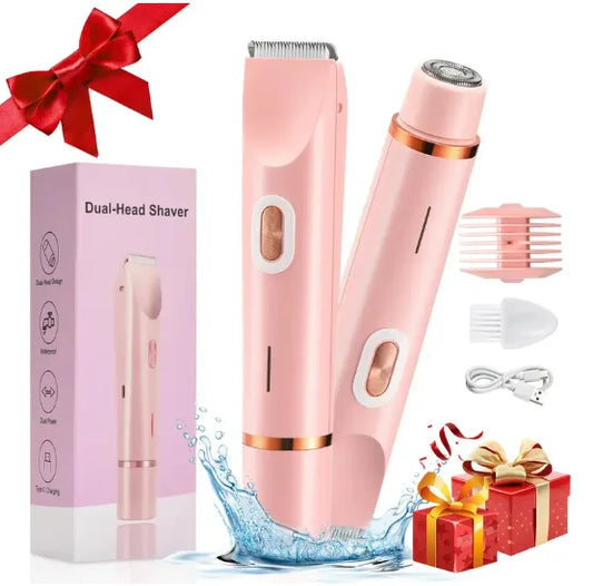 2-in-1 Waterproof Electric Bikini Trimmer Rechargeable Mini Shaver