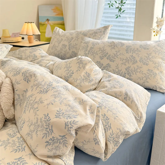Bonenjoy Floral Duvet Cover Set 3pcs Soft Polyester Bedding Set