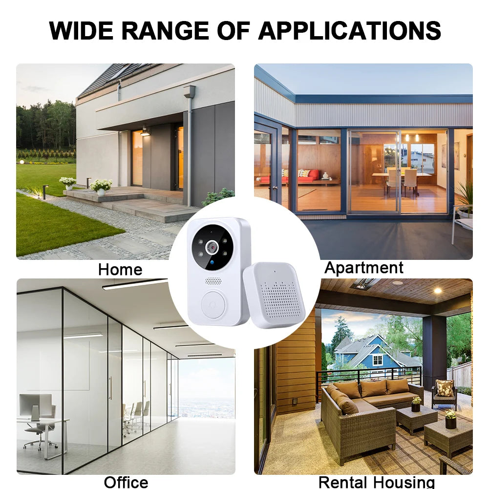 WiFi Smart Video Doorbell Camera – Wireless 2-Way Audio Visual Intercom with Remote Monitoring