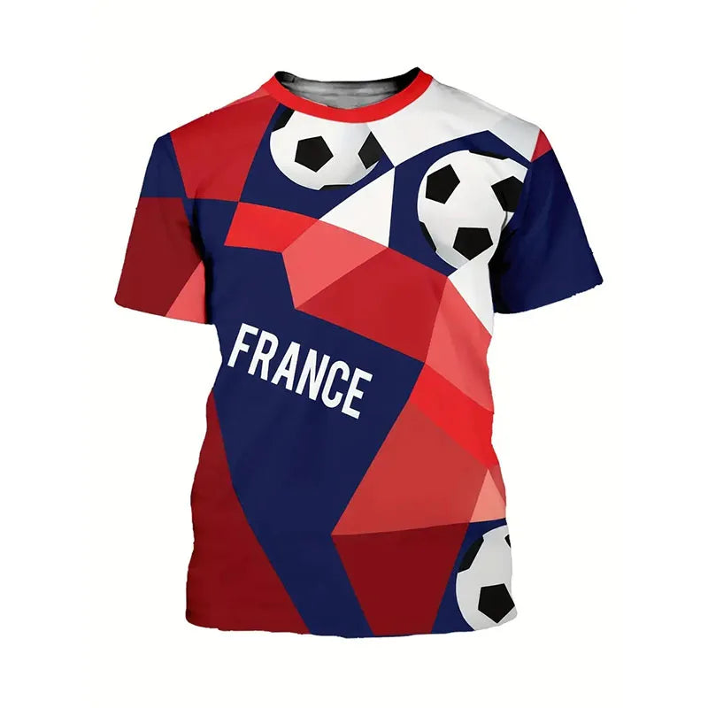 France Retro Flag T-Shirt – Oversized Streetwear Football Harajuku Tee