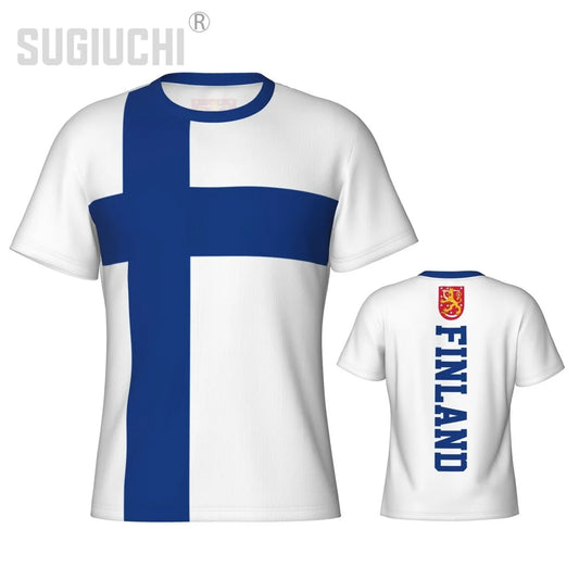 Finland Flag 3D Sports T-Shirt - Tight Fit Patriotic Tee for Men & Women, Soccer & Football Fans