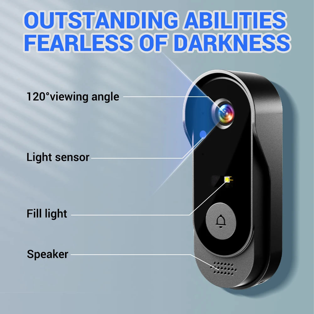 4.3” Wireless Video Doorbell 1080P Smart Intercom Camera Night Vision
