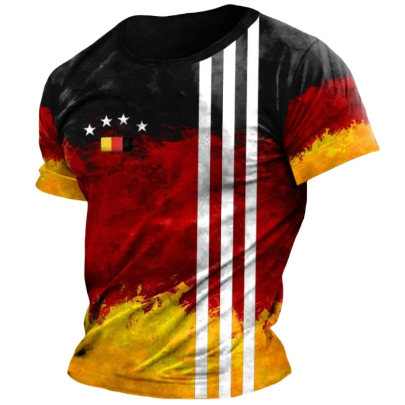 Germany Flag T-Shirt – Men’s Loose O-Neck Summer Sports Jersey Tee