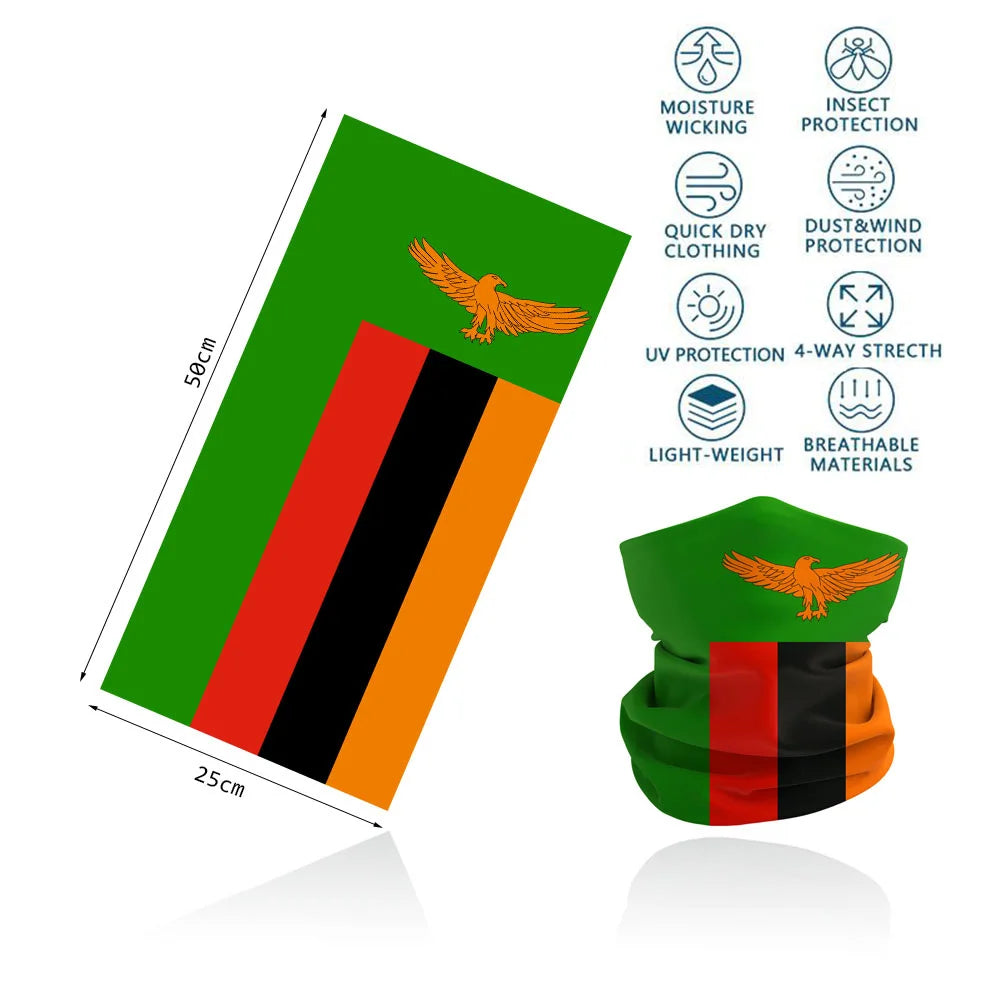 African Flag Bandana Neck Gaiter UV Protection Seamless Face Cover