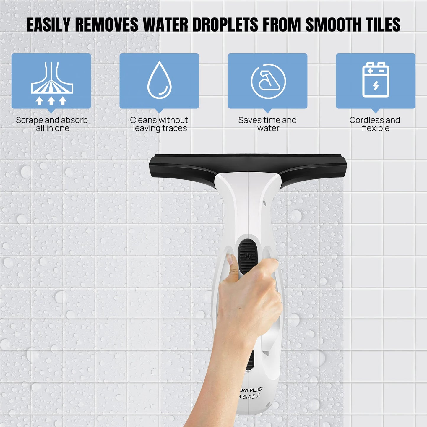 Cordless Electric Window Cleaner 2-in-1 Vacuum Glass Washer 3500mAh