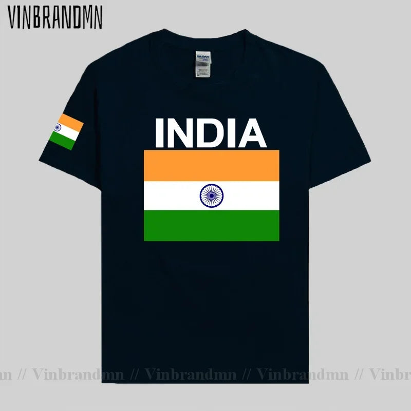 India T-Shirt for Men - Cotton National Flag Tee for Streetwear, Fitness & Fans