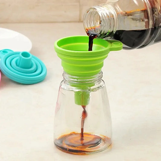 Foldable Silicone Funnel Set Collapsible Kitchen Liquid Transfer Tool