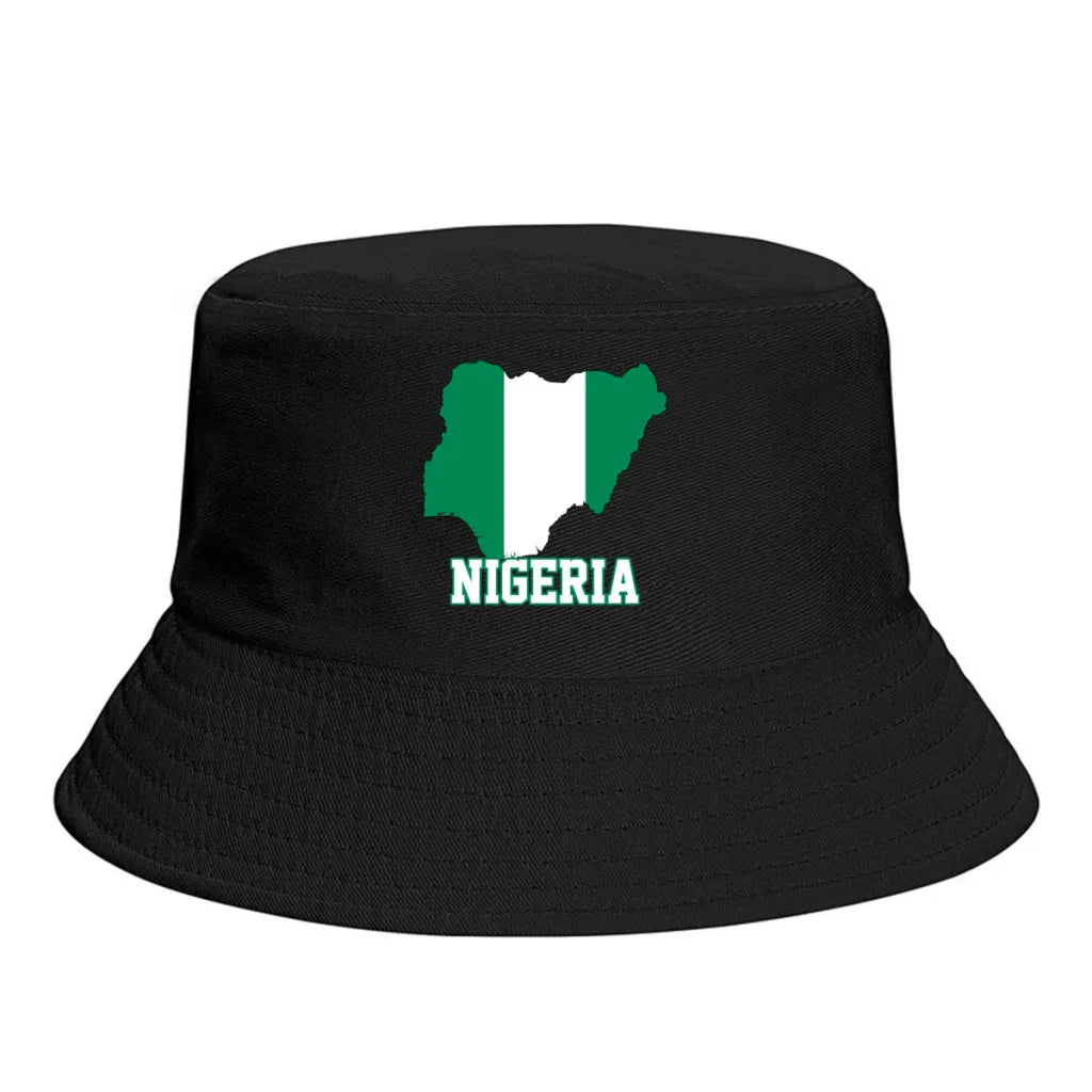Nigeria Flag Bucket Hat Sun Protection Foldable Outdoor Fisherman Cap