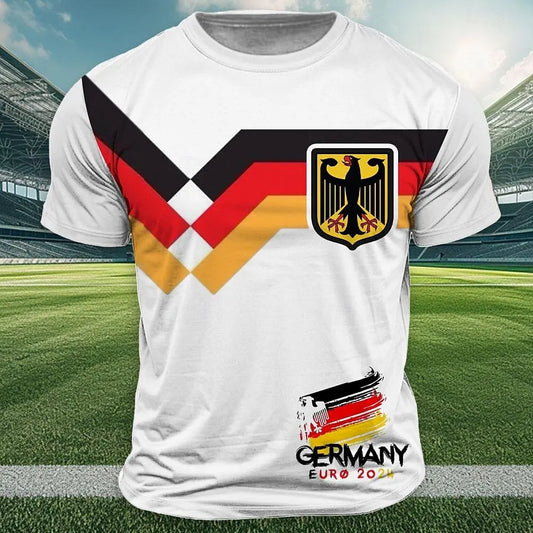 Germany Flag T-Shirt – Men’s Loose O-Neck Summer Sports Jersey Tee