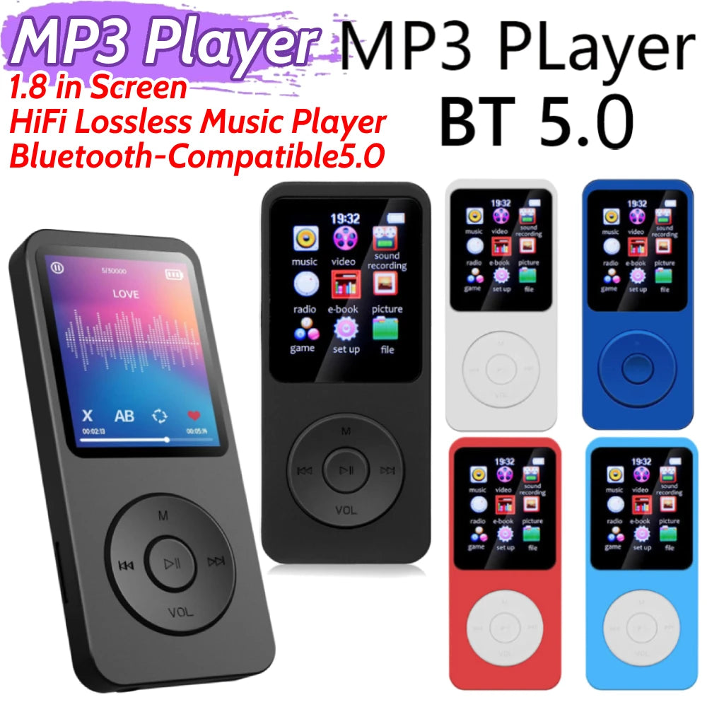 Bluetooth 5.0 MP3 Player with Speaker, FM Radio & Recording