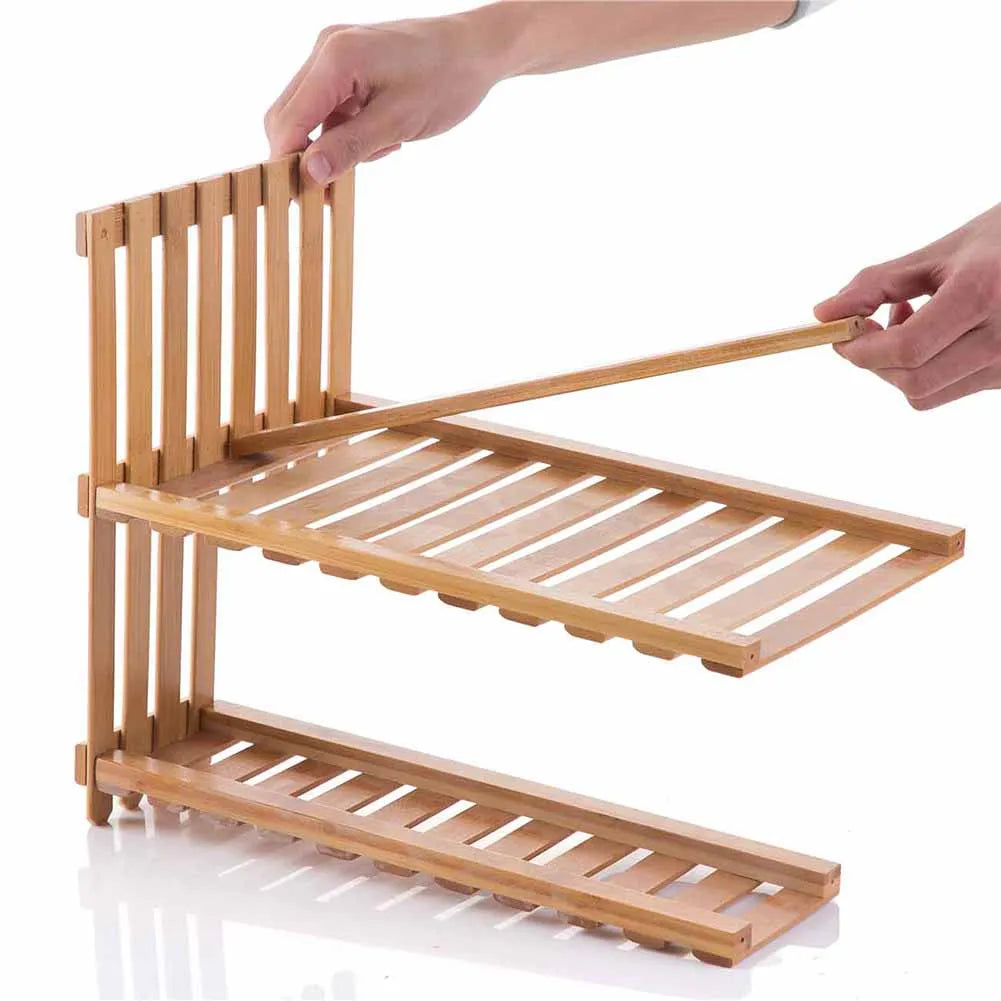 2 Tier Wooden Plant Stand Shelf Desktop Organizer Flower Pot Display Rack