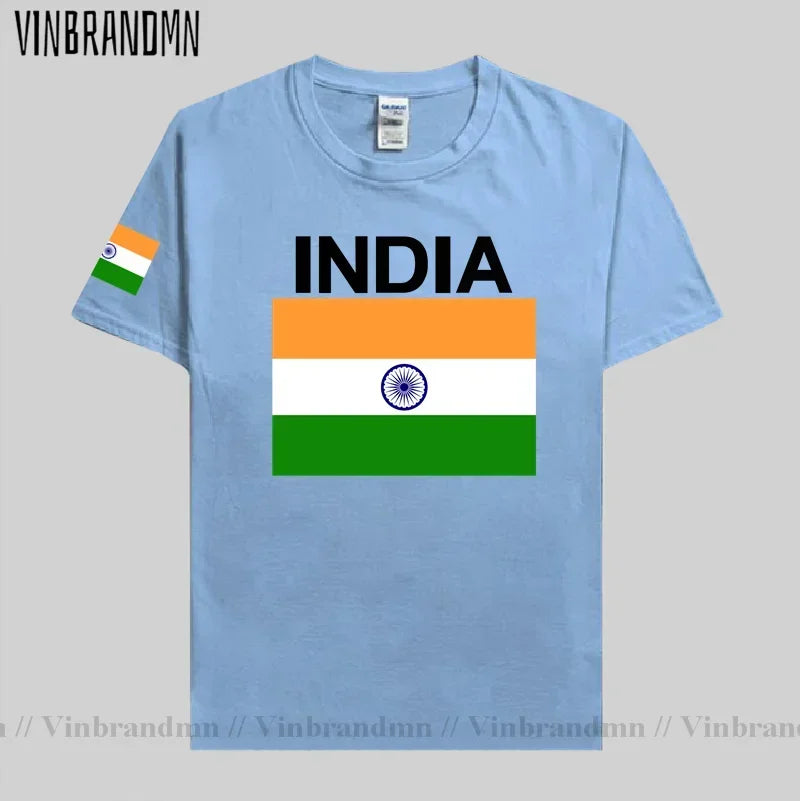 India T-Shirt for Men - Cotton National Flag Tee for Streetwear, Fitness & Fans