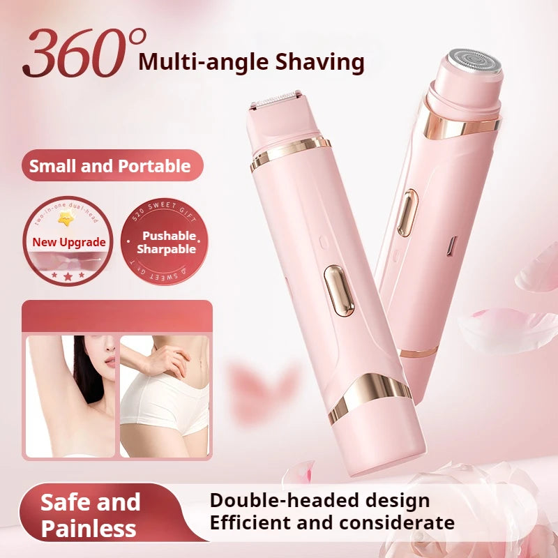 Mini Electric Bikini Trimmer Waterproof Rechargeable Dual Head Shaver