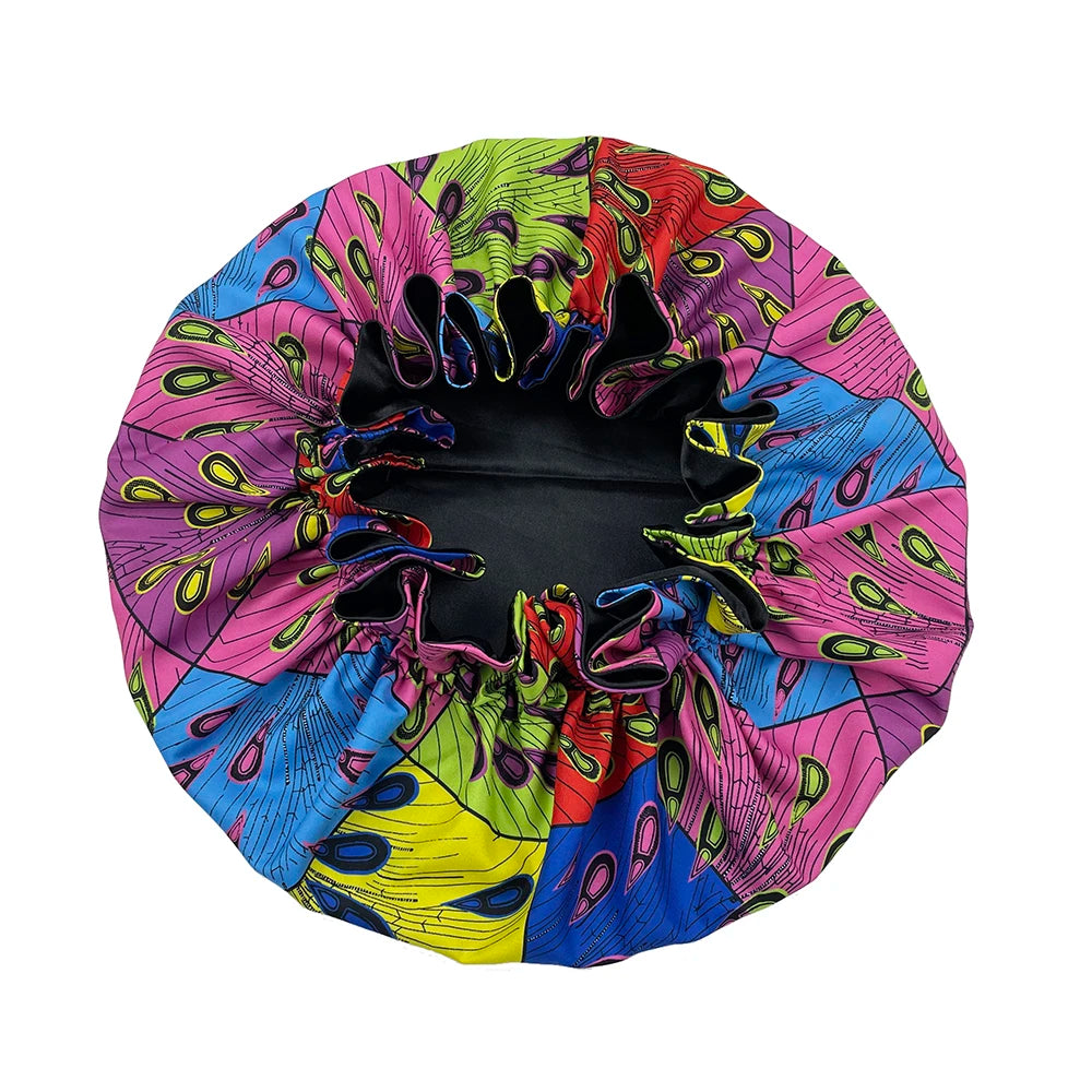 Double Layer Satin Bonnet – Large Reversible Silky Sleep Cap for Women Hair Protection