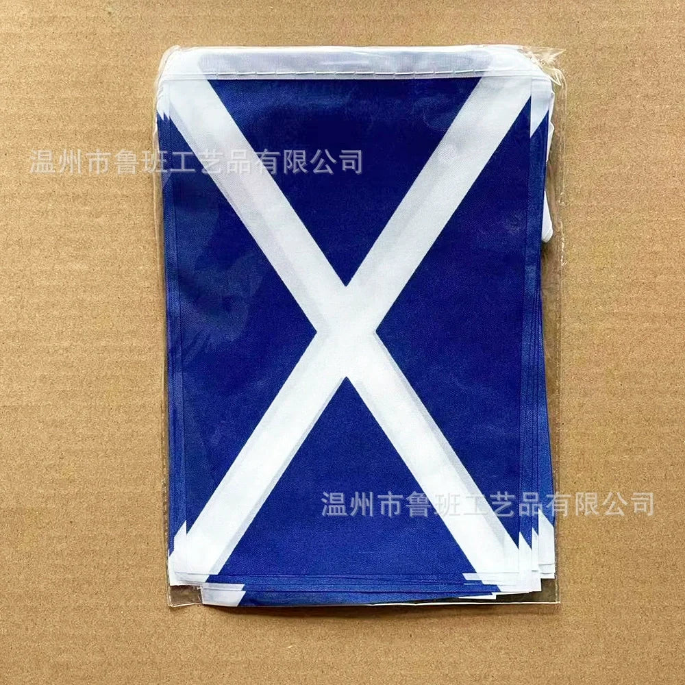 Scotland Bunting Flags 20 pcs – 14×21 cm Pennant String Banner for Festival & Party Decoration