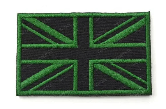 UK British Flag Embroidered Patch Hook Loop Reflective Badge Applique