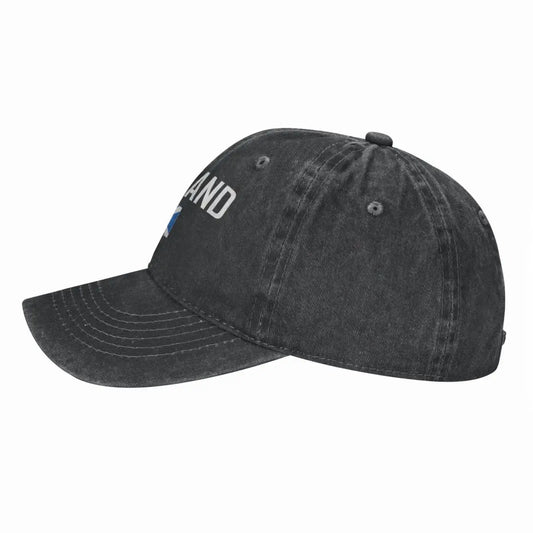 Scotland Flag Baseball Cap Vintage Cotton Washed Denim Dad Hat Unisex