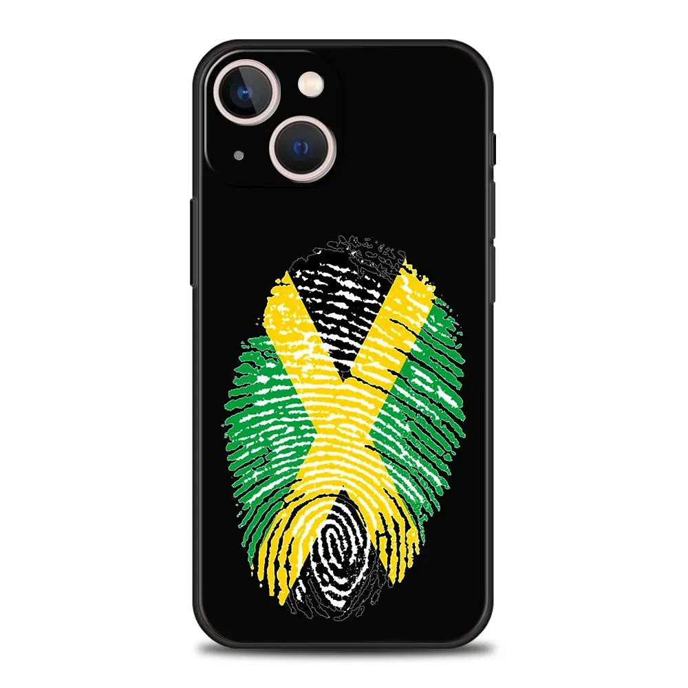 Jamaica National Flag iPhone Case – Soft TPU Cover for iPhone 7–16 Series