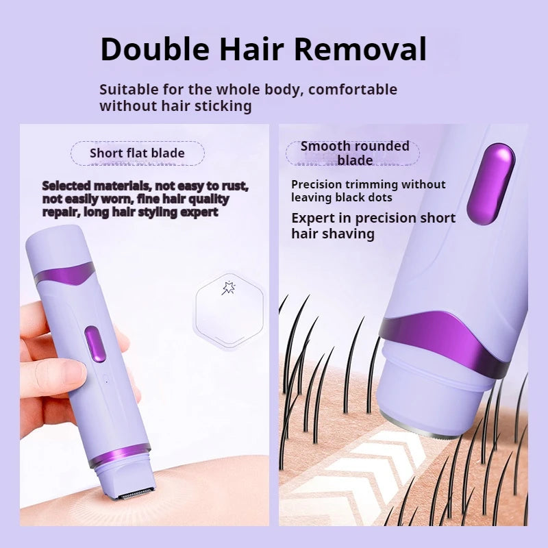 Mini Electric Bikini Trimmer Waterproof Rechargeable Dual Head Shaver