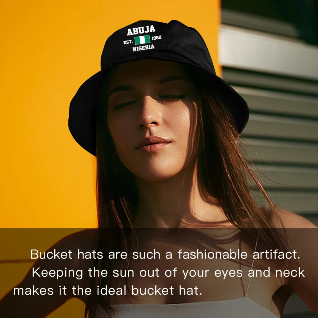 Nigeria Flag Bucket Hat Sun Protection Foldable Outdoor Fisherman Cap