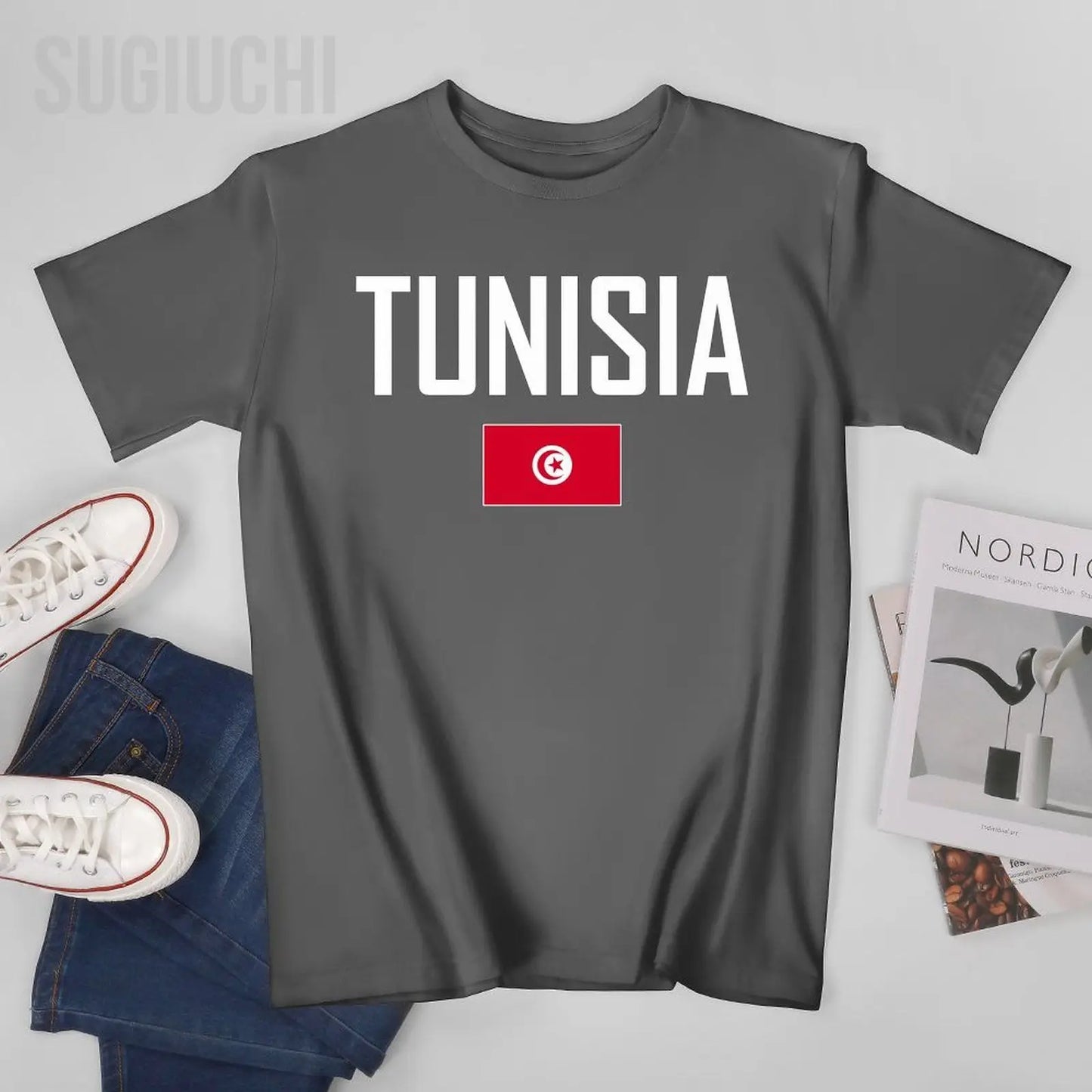 Men & Women Tunisia Flag T-Shirt – Cotton O-Neck Tee for Boys & Adults