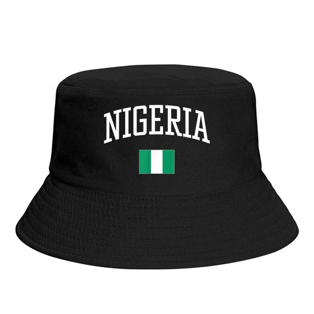Nigeria Flag Bucket Hat Sun Protection Foldable Outdoor Fisherman Cap