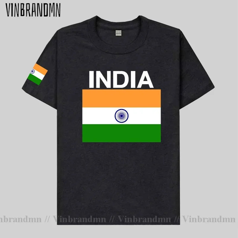 India T-Shirt for Men - Cotton National Flag Tee for Streetwear, Fitness & Fans