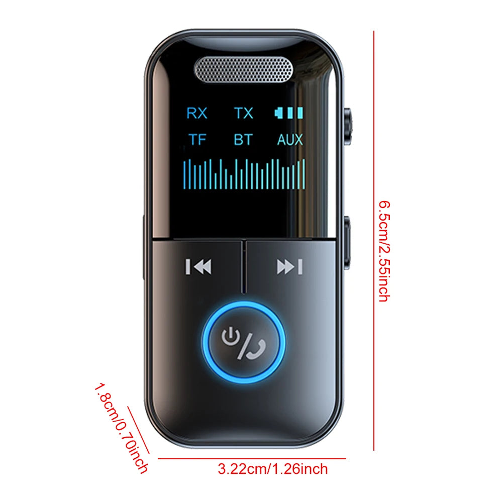 Bluetooth 5.4 Audio Transmitter Receiver 3.5mm Aux Adapter LED