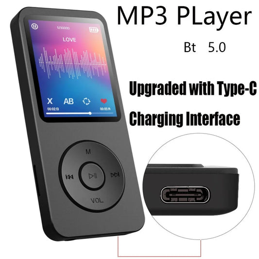 Bluetooth 5.0 MP3 MP4 Player Portable Music Player FM Radio Recorder