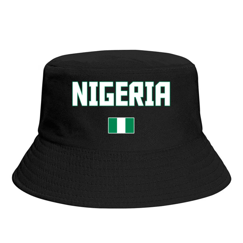 Nigeria Flag Bucket Hat Sun Protection Foldable Outdoor Fisherman Cap