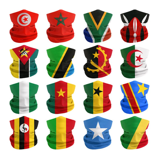 African Flag Bandana Neck Gaiter UV Protection Seamless Face Cover