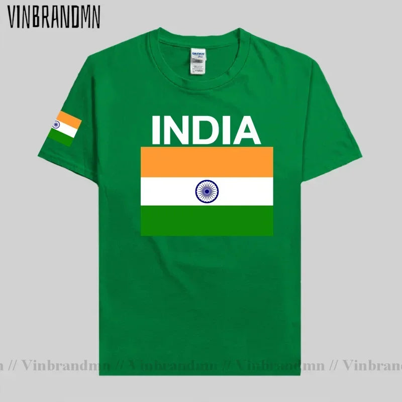 India T-Shirt for Men - Cotton National Flag Tee for Streetwear, Fitness & Fans