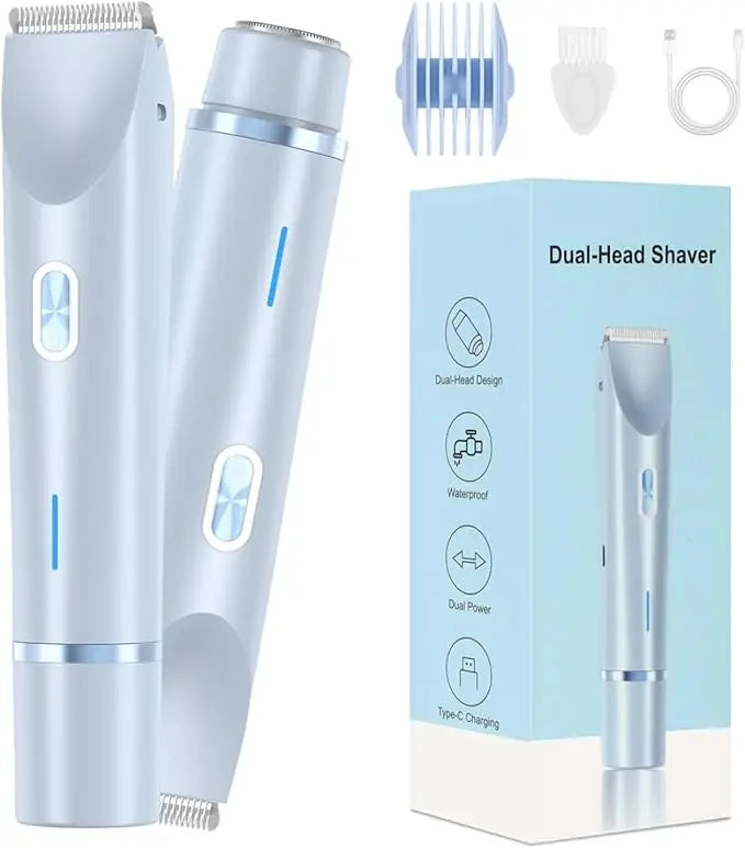2-in-1 Waterproof Electric Bikini Trimmer Rechargeable Mini Shaver