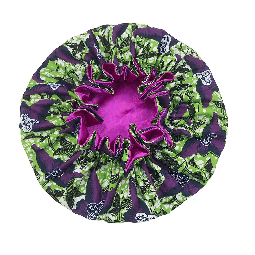 Double Layer Satin Bonnet – Large Reversible Silky Sleep Cap for Women Hair Protection