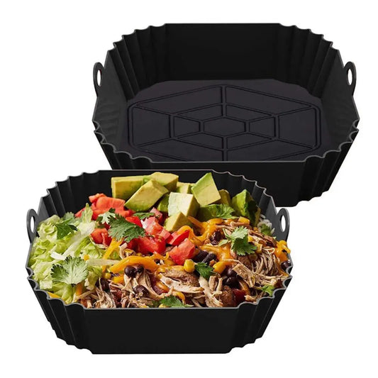 Reusable Silicone Air Fryer Liner Square Non Stick Air fryer Basket Pad
