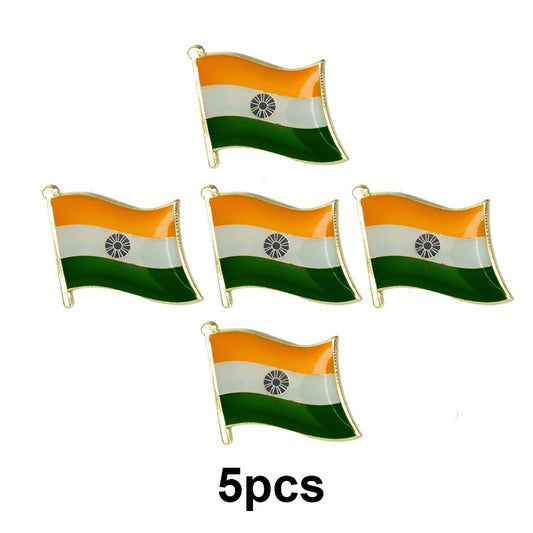 India Flag Lapel Pins - 1–100pcs National Flag Badge Brooches for Clothing