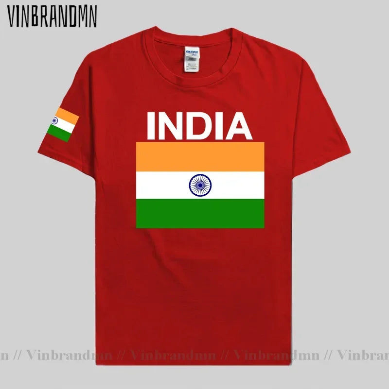 India T-Shirt for Men - Cotton National Flag Tee for Streetwear, Fitness & Fans