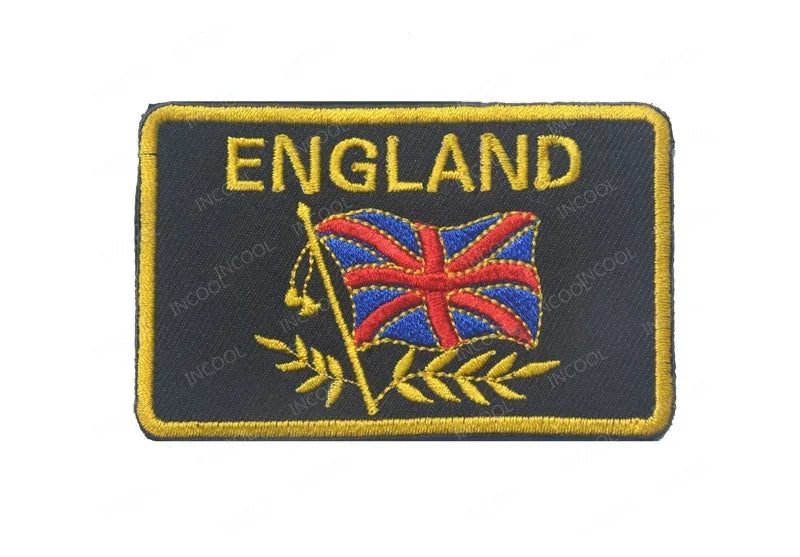 UK British Flag Embroidered Patch Hook Loop Reflective Badge Applique