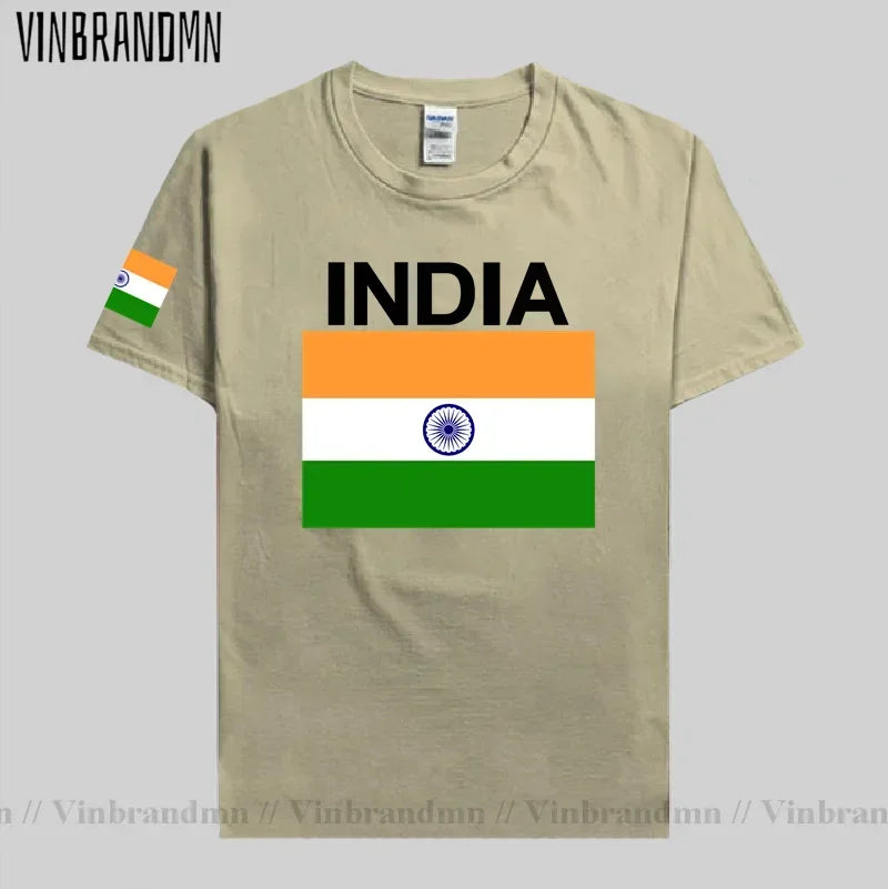 India T-Shirt for Men - Cotton National Flag Tee for Streetwear, Fitness & Fans