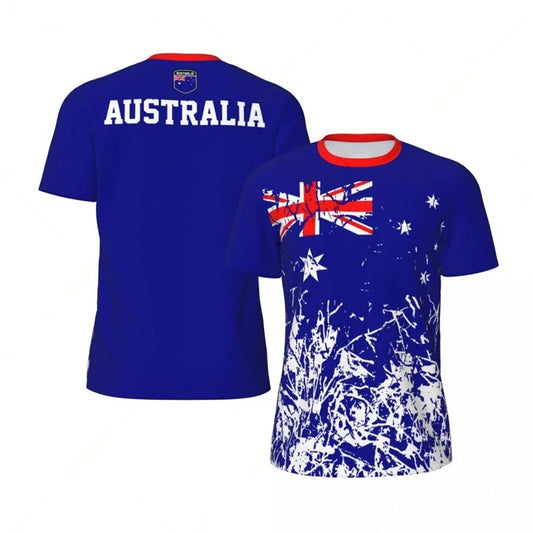 Australia Flag 3D Football T-Shirt – Men’s Quick-Dry Summer Sports Tee
