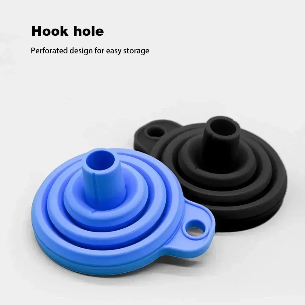 Collapsible Silicone Car Funnel Heat Resistant Foldable Oil Liquid Tool