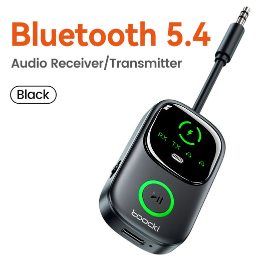 Toocki Bluetooth 5.4 Receiver Transmitter 2-in-1 AUX Adapter for TV