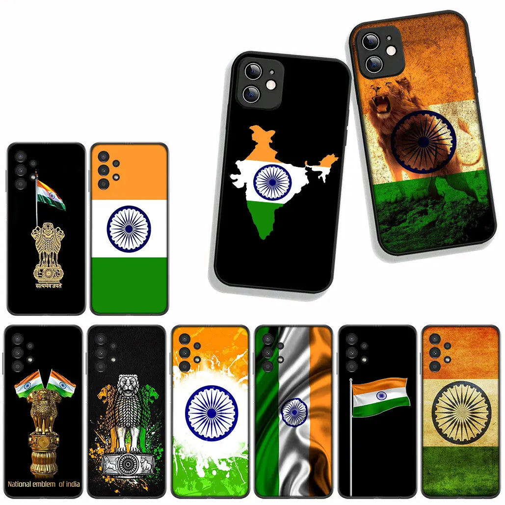 India Flag TPU Phone Case for iPhone 16-11, Pro Max, SE2/SE3, 7/8 Plus